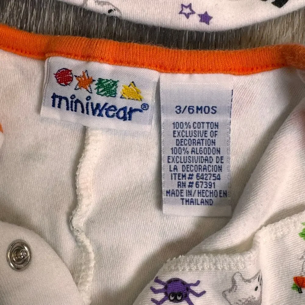 2pc set Miniwear Baby's First Halloween Snap Romper + Hat 3-6M New